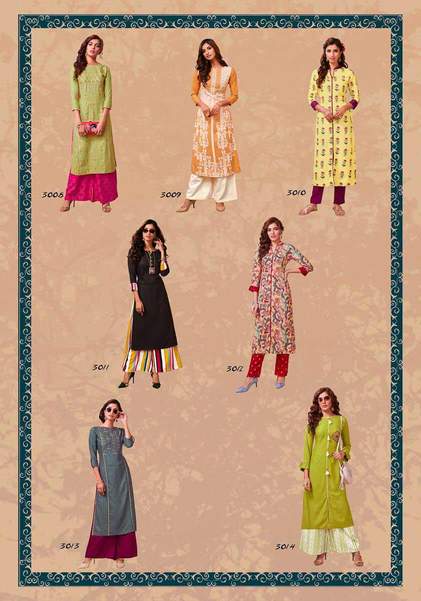 Biba's Vol-3 Diya Trends Rayon Palazzo Kurti Biba's Vol-3 Diya Trends Rayon Palazzo Kurti